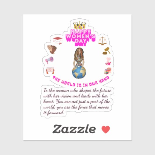 Empowered to lead happy women's day aufkleber (Blatt)