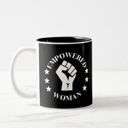 Empowered Woman Zweifarbige Tasse (Links)