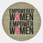 Empowered Women Gold Glitzer Stickers (Vorderseite)