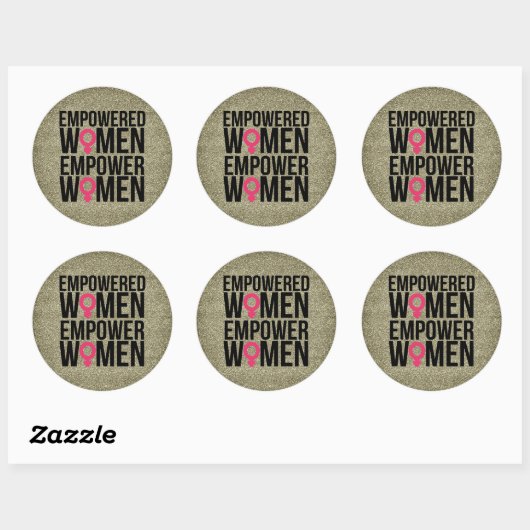 Empowered Women Gold Glitzer Stickers (Blatt)