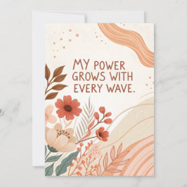 Empowering Pregnancy Wave Strength Art Feiertagskarte