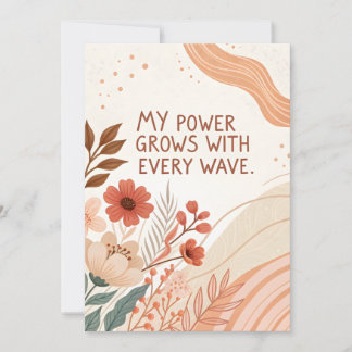 Empowering Pregnancy Wave Strength Art Feiertagskarte