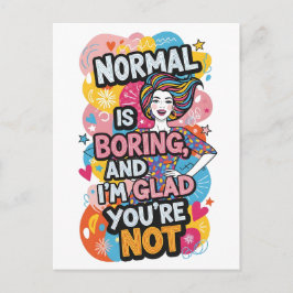 Empowering Woman Pop Art Bold Quote Design Postkarte