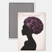 Empowerte schwarze Frau Silhouette Magnet (Vorderseite/Rückseite)
