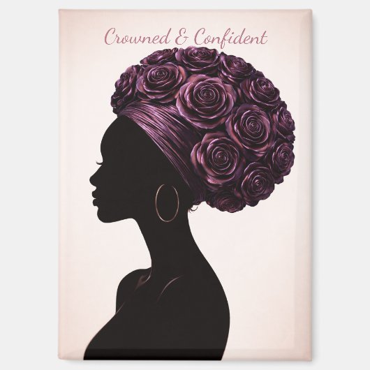 Empowerte schwarze Frau Silhouette Magnet (Vorderseite)