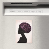 Empowerte schwarze Frau Silhouette Magnet (In Situ (Geschirrspüler))