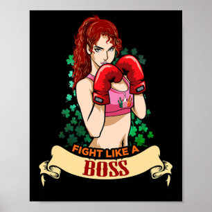 Empowertes starkes irisches Boxen Kickboxen Mädche Poster