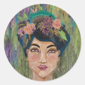 Empress Amethyst Asian Noblewoman Queen Runder Aufkleber (Vorderseite)