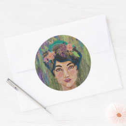 Empress Amethyst Asian Noblewoman Queen Runder Aufkleber