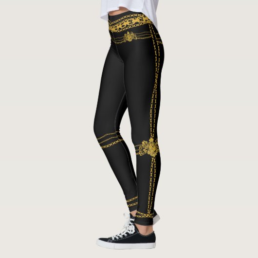 Empress Black & Gold Chains Leggings (Links)