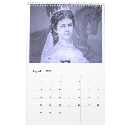 Empress Elisabeth of Austria – Sisi Kalender (Aug 2027)