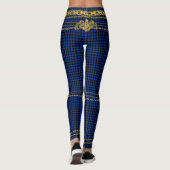 Empress Gold Chain Emblem Black Blue Hahnentrittmu Leggings (Rückseite)