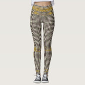 Empress Gold Chain Emblem Black Cream Hahnentrittm Leggings (Vorderseite)