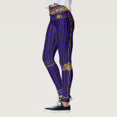 Empress Gold Chain Lion Emblem Lila Streifen Leggings (Links)