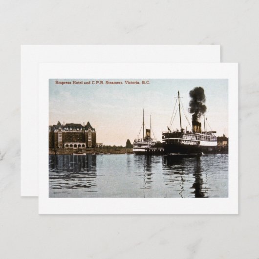 Empress Hotel and C.P.R. Steamers, Victoria, B.C. Postkarte (Vorne/Hinten)