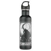 Empress Moon Cat Tarot Card Pagan Goblincore Goth Edelstahlflasche (Vorderseite)