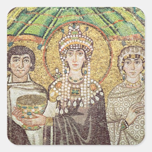 Empress Theodora Quadratischer Aufkleber (Vorderseite)