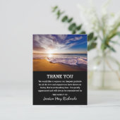 Empty Beach Vielen Dank | Ocean Funeral Foto Dankeskarte (Stehend Vorderseite)