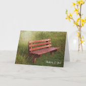 Empty Bench in Wildblumen denken Sie an Sie Karte (Gelbe Blume)