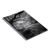 Empty Bench Twisted Trees Path Notebook Notizblock (Rechte Seite)