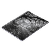 Empty Bench Twisted Trees Path Notebook Notizblock (Linke Seite)