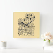 Empty Bird Feeder Quadratische Wanduhr (Zuhause)