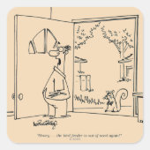 Empty Bird Feeder Quadratischer Aufkleber (Vorderseite)