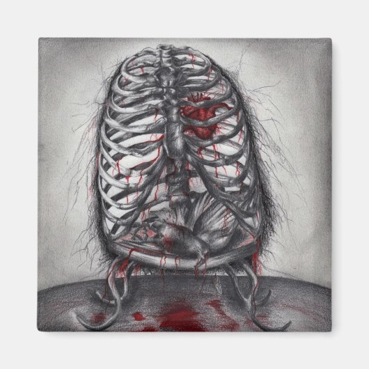 Empty Cage Anatomie Herzchirurgie Horror Kunst Magnet (Vorne)
