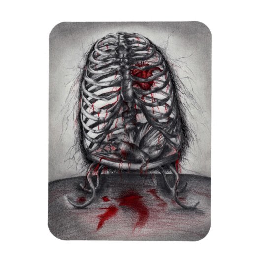 Empty Cage Anatomie Herzchirurgie Horror Kunst Magnet (Vertikal)