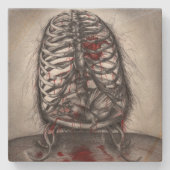Empty Cage Anatomie Herzchirurgie Horror Kunst Steinuntersetzer (Vorderseite)