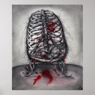 Empty Cage Anatomie Horror Original Art Poster