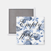 Empty Full Blue Vintag Floral Toile Geschirrspüler Magnet (Vorderseite/Rückseite)