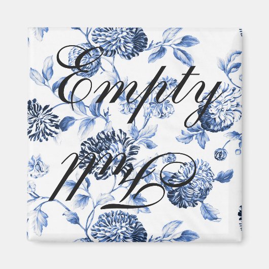 Empty Full Blue Vintag Floral Toile Geschirrspüler Magnet (Vorne)