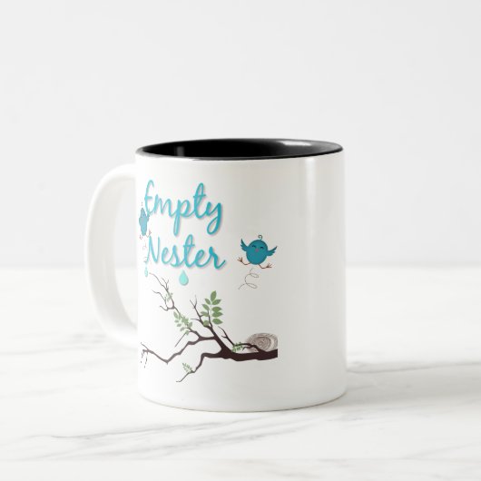 Empty Nester Zweifarbige Tasse (Vorderseite Links)