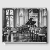 Empty Notes Black and White Music Fotografy Gästebuch (Vorderseite)