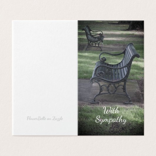 Empty Park Bench Sympathy Card (Außenseite Aufgefaltet)
