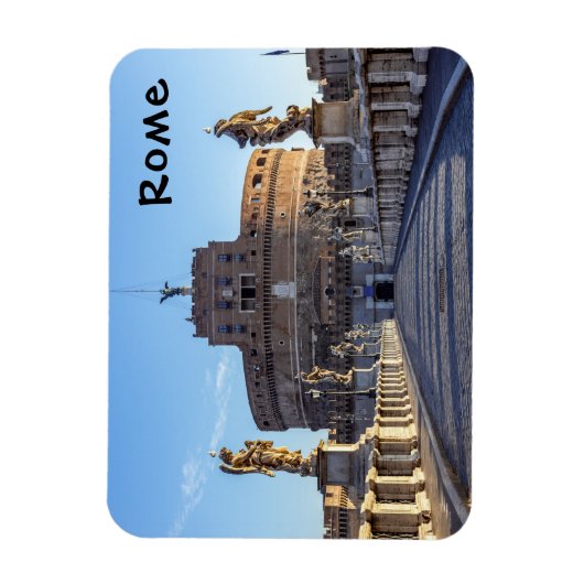 Empty Ponte Sant'Angelo im Morgengrauen - Rom, Ita Magnet (Vertikal)