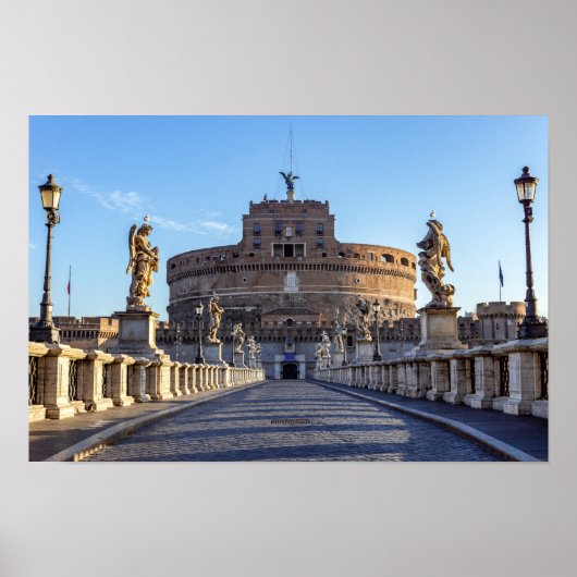 Empty Ponte Sant'Angelo im Morgengrauen - Rom, Ita Poster (Vorne)