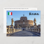 Empty Ponte Sant'Angelo im Morgengrauen - Rom, Ita Postkarte (Vorne/Hinten)