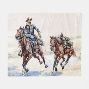 Empty Saddle Western Art von Frederic Remington Fleecedecke