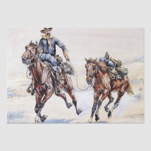 Empty Saddle Western Art von Frederic Remington Seidenpapier (Vorderseite)