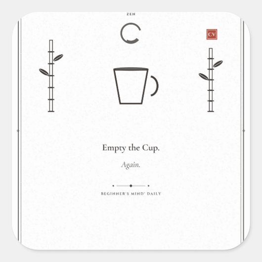 Empty the Cup Zen Aufkleber (Vorderseite)
