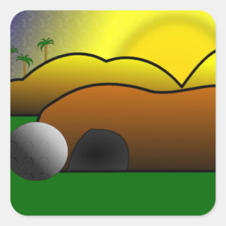 Empty Tomb Quadratischer Aufkleber