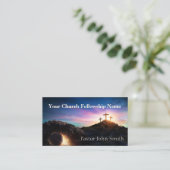 Empty Tomb Three Crosses Sunrise Church Pastor Visitenkarte (Stehend Vorderseite)