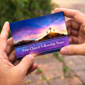 Empty Tomb Three Crosses Sunset Church Pastor Visitenkarte