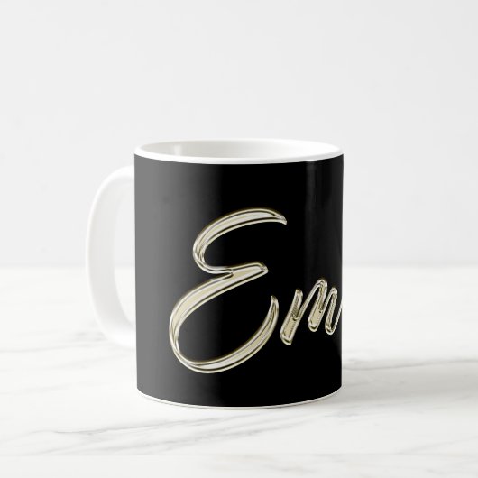 Emre Name whitegold Tasse Teetasse Kaffeetasse (Vorderseite Links)