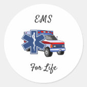 EMS Ambulance Runder Aufkleber (Vorderseite)
