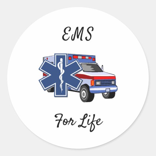 EMS Ambulance Runder Aufkleber (Vorderseite)