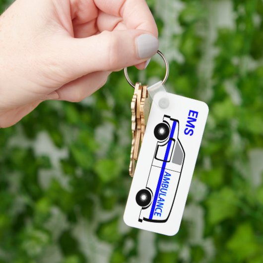 EMS Ambulanz mit biblischem Zitat Schlüsselanhänger (Hand)