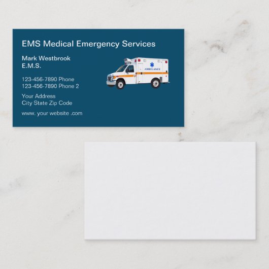 EMS Ärztliche Notdienste Visitenkarte (Vorne/Hinten)
